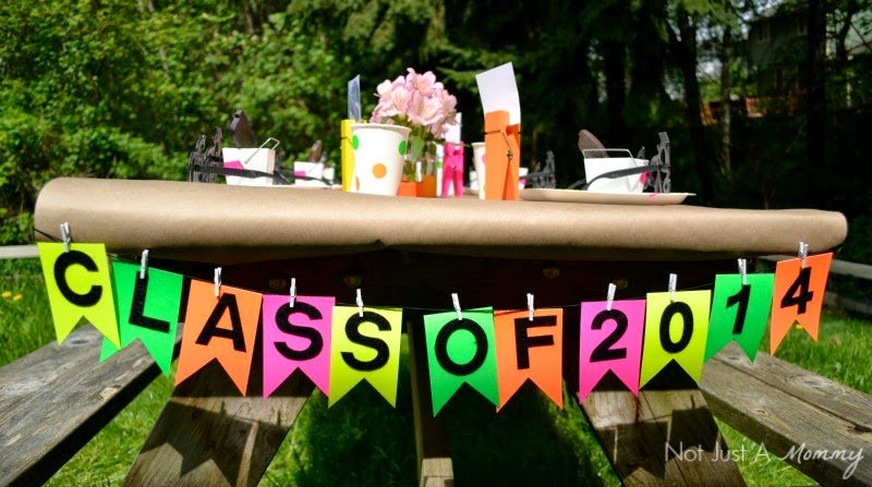 Headed For A Bright Future neon graduation party banner