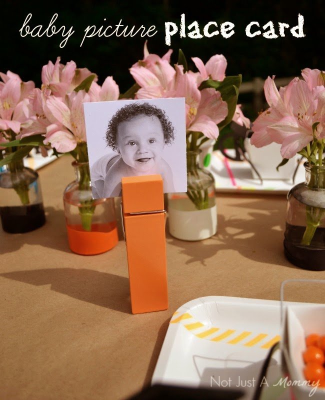 Headed For A Bright Future neon graduation party picture place cards