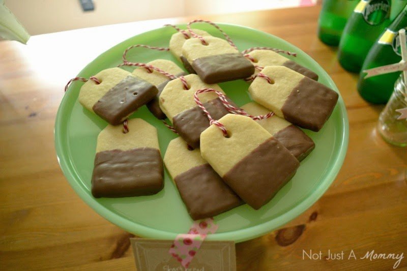 Mother's Day Tea Birthday Party shortbread teabag cookies