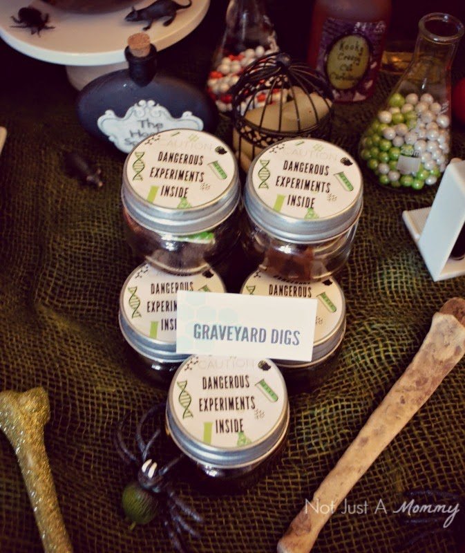 Mad Scientist's Lab Halloween Party graveyard digs