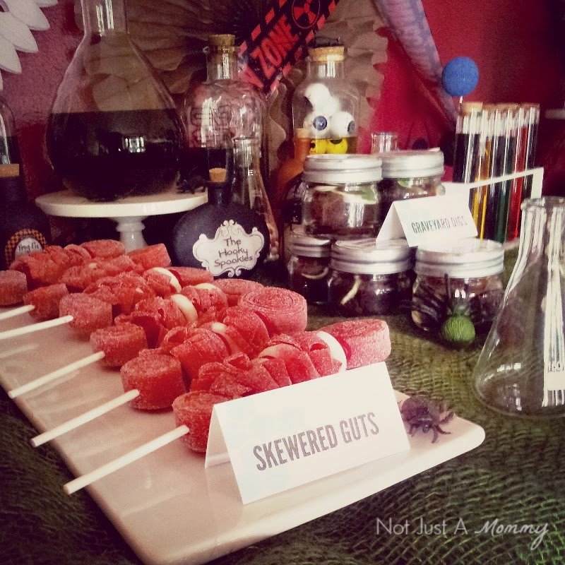 Mad Scientist's Lab Halloween Party skewered guts