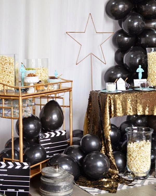 Popcorn Bar ideas for an Oscars viewing party; popcorn party