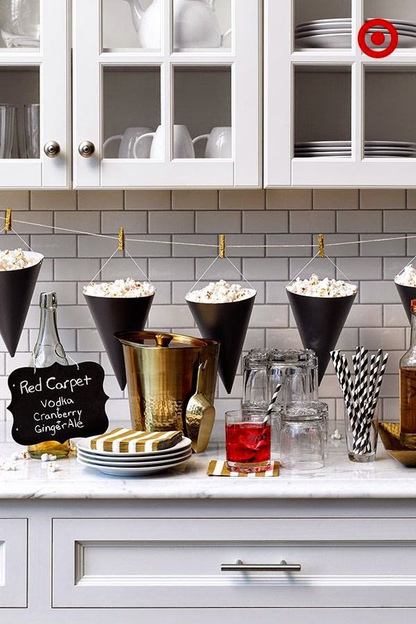 Popcorn Bar ideas for an Oscars/Academy Awards viewing party; Target