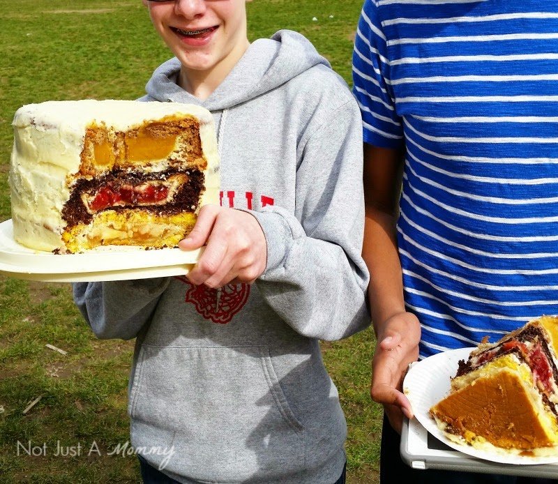 Pi Pie Day needs a triple stack of pies baked in cakes!