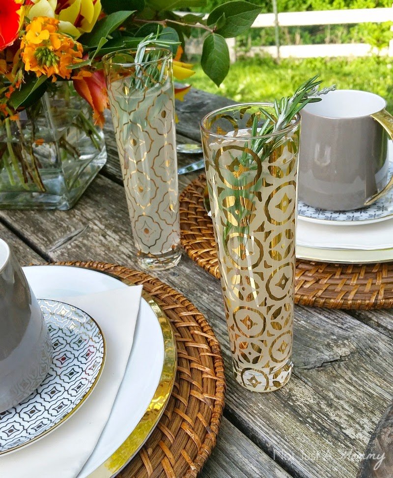 Mother's Day Brunch Tablescape flutes
