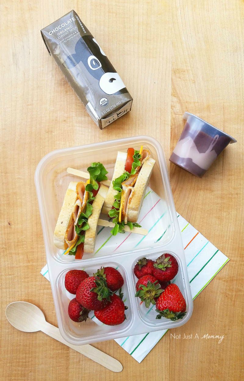 Make Lunch  Easy With Foster Farms; sandwich with chocolate milk