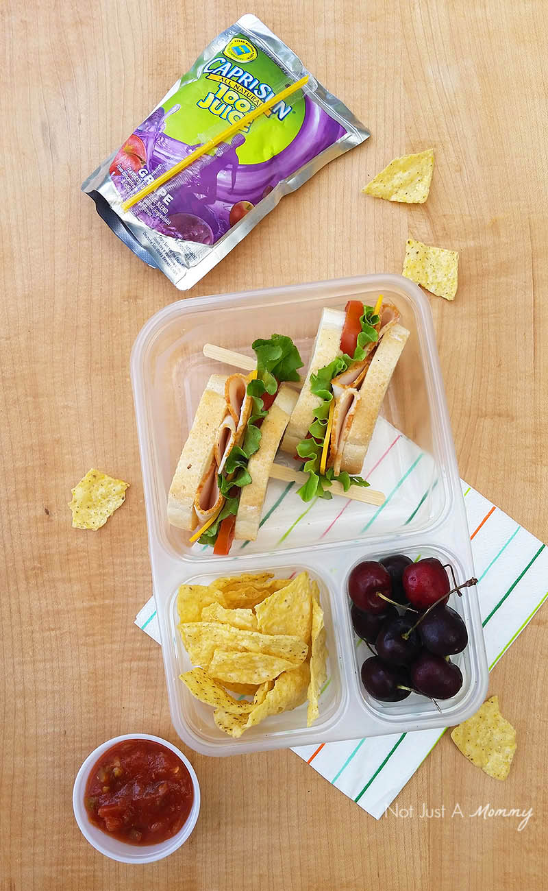 Make Lunch  Easy With Foster Farms; sandwich with an Capri Sun