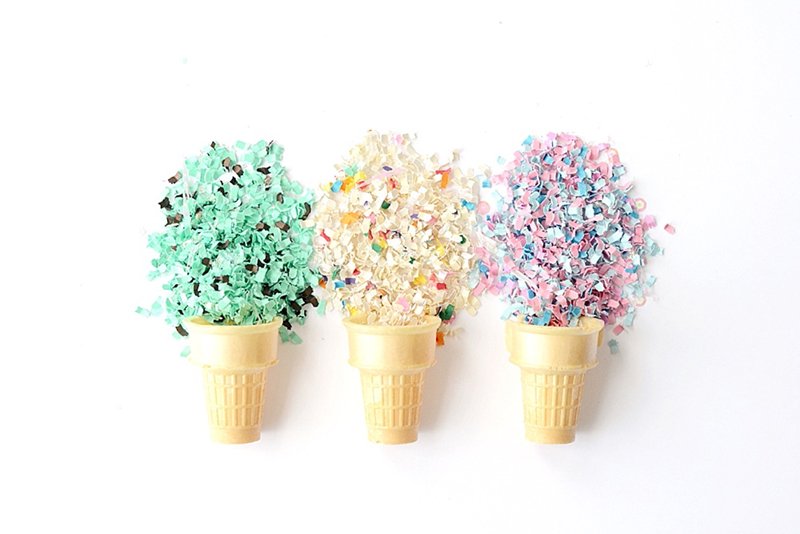 The Confetti Bar; confetti ice cream cones