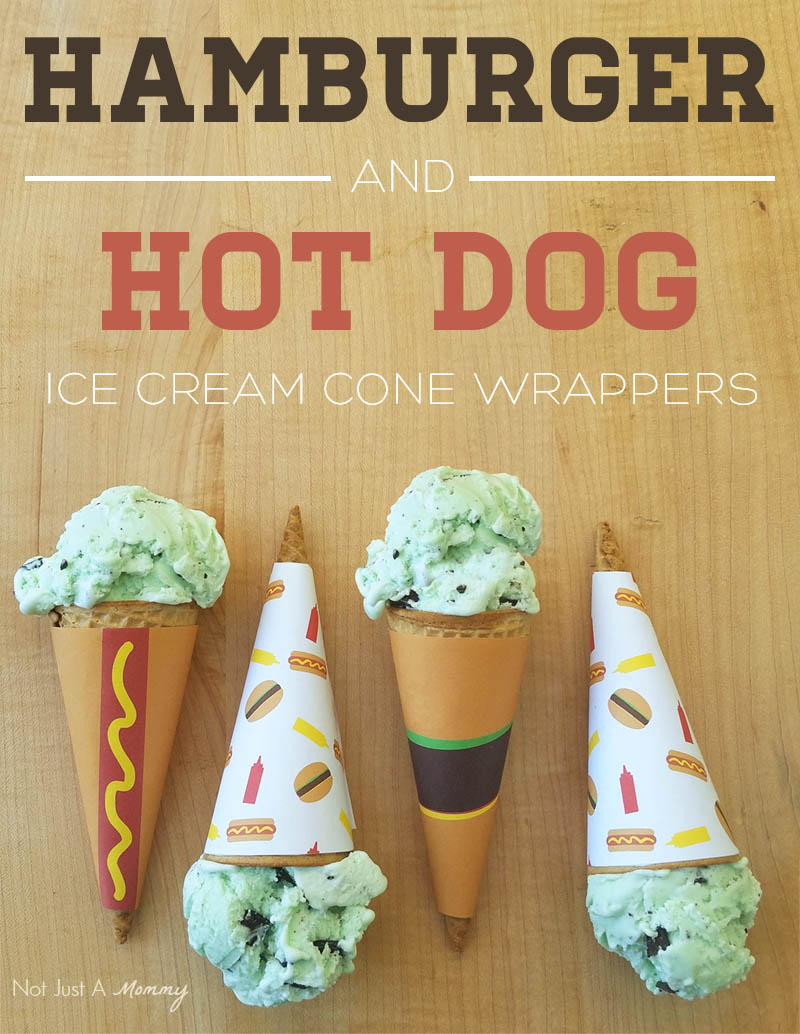 Make BBQ Ice Cream Treats With @BlueBunnyIC; hot dog and hamburger ice cream cone wrappers 