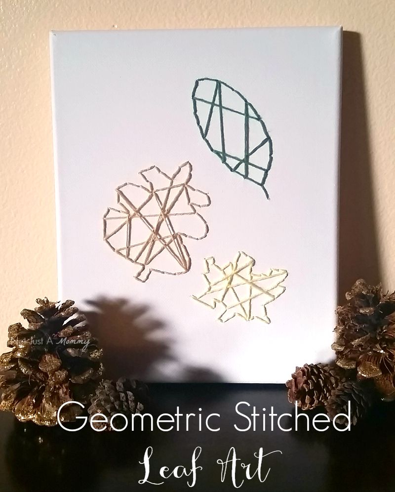 Tuesday Tutorial – Geometric Stitched Leaf Art