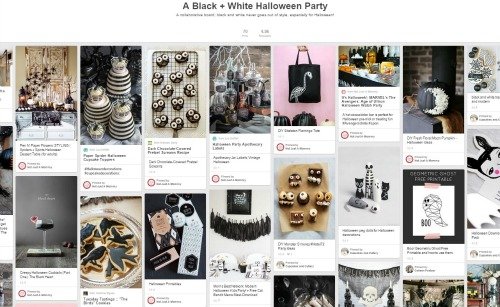 Black + White Halloween Party Pinterest board