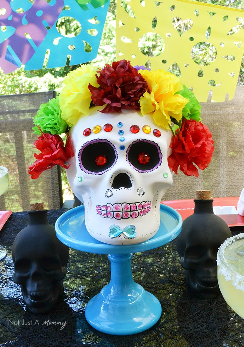 Turn a ceramic skull into a colorful calavera for Día De Los Muertos