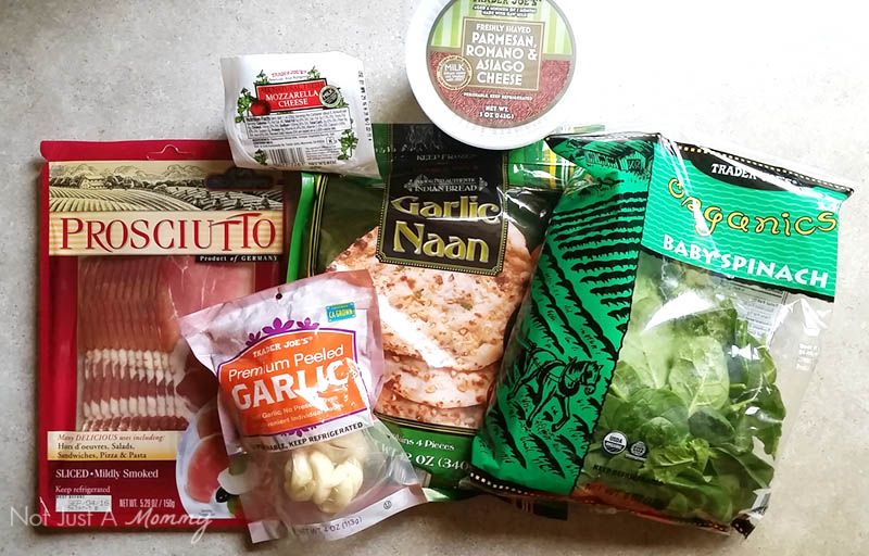 Prosciutto + Spinach Flatbread Pizza ingredients from Trader Joe's