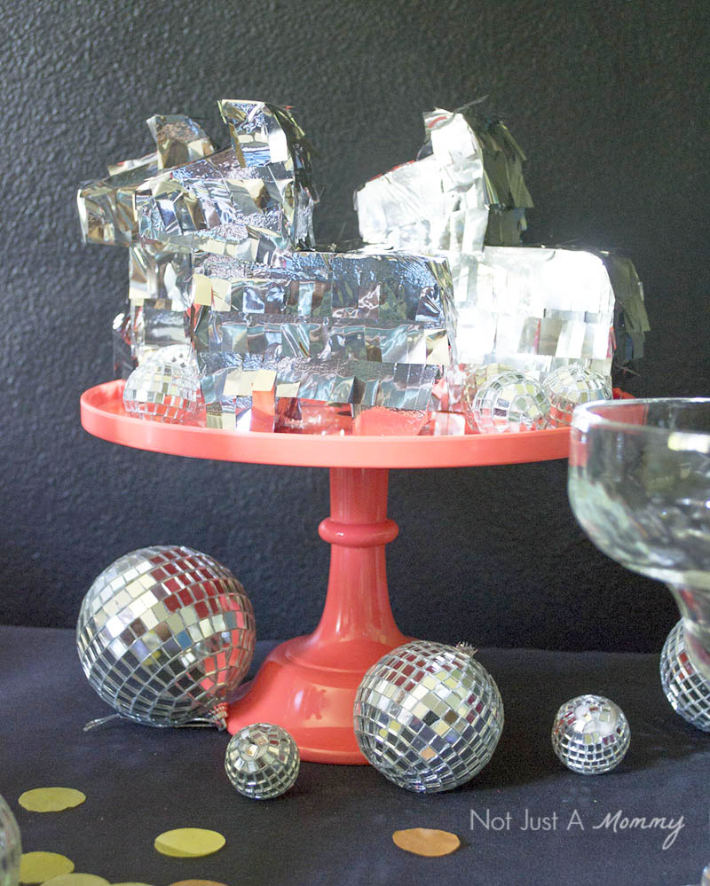 Disco Churro Bar; shiny fringe pinatas