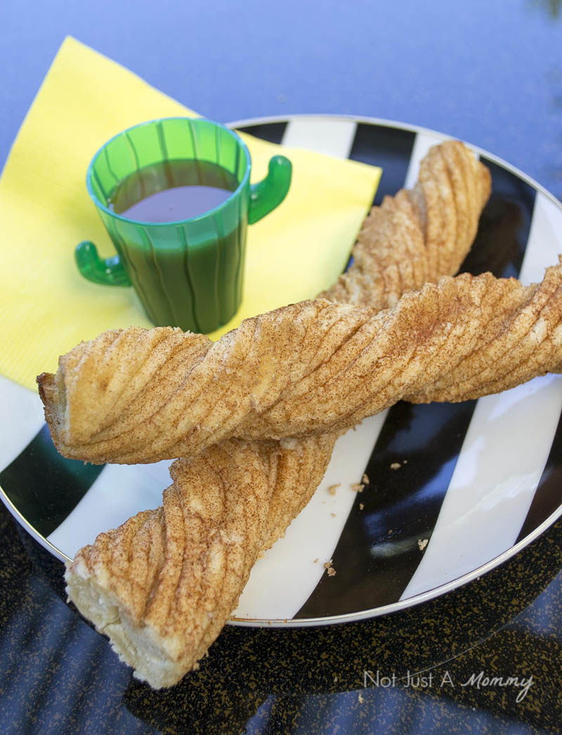 Disco Churro Bar; churro plate and shooter