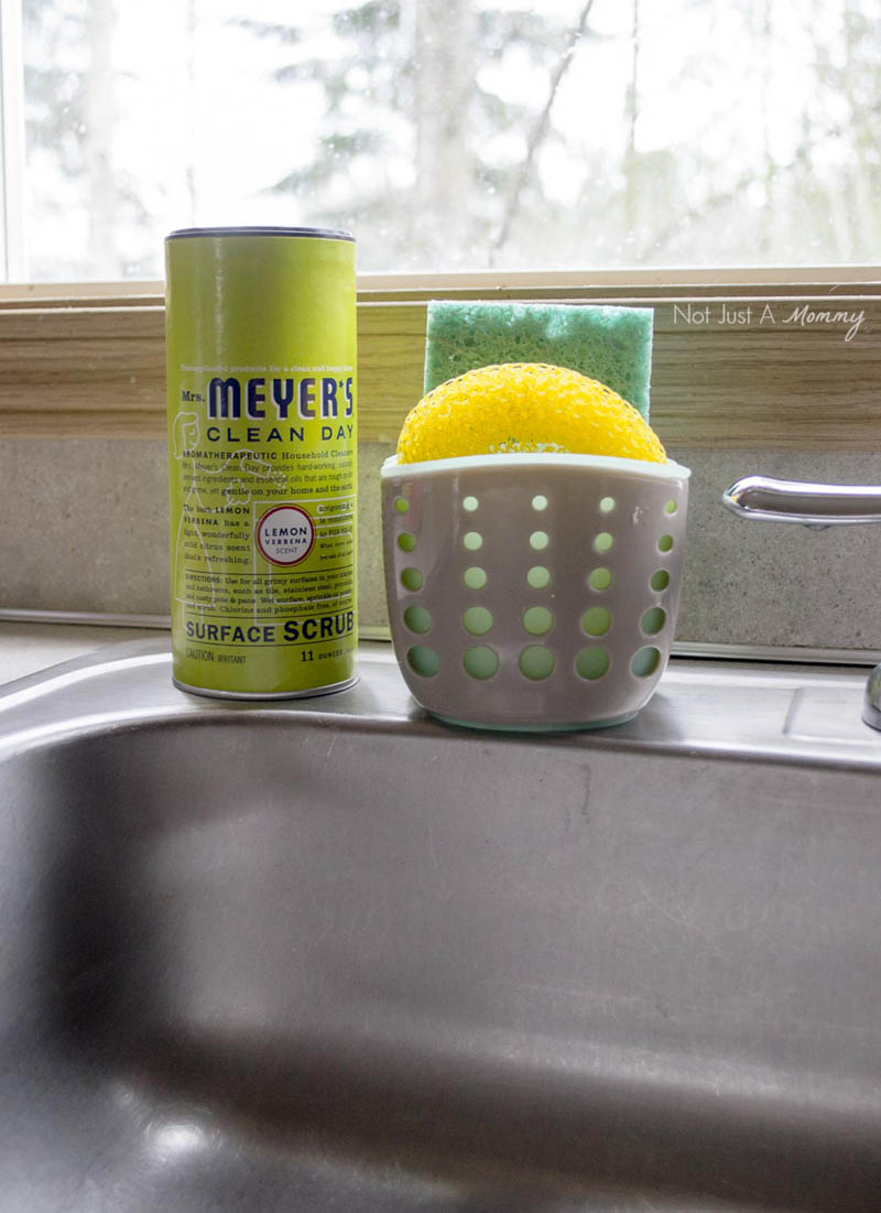 5 Tips To Prepping Your Home For Spring Entertaining; use Mrs. Meyers scrub for stainless steel surfaces