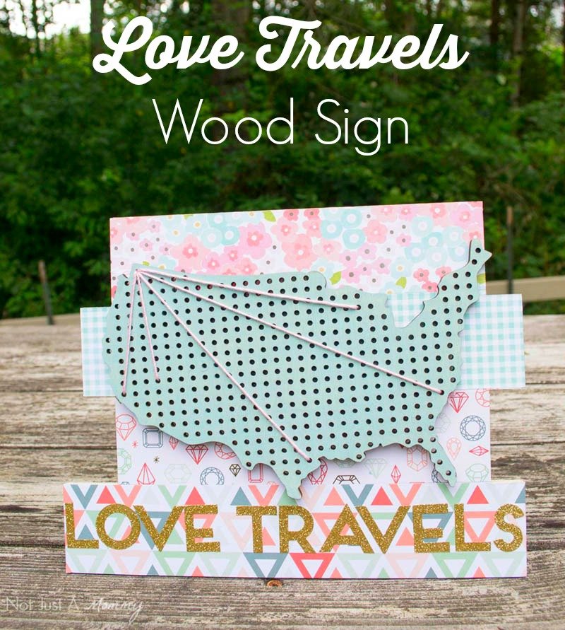 Love Travels Wood Sign