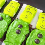 Make easy Halloween party treats with Frankenbrownies and brownie graveyards