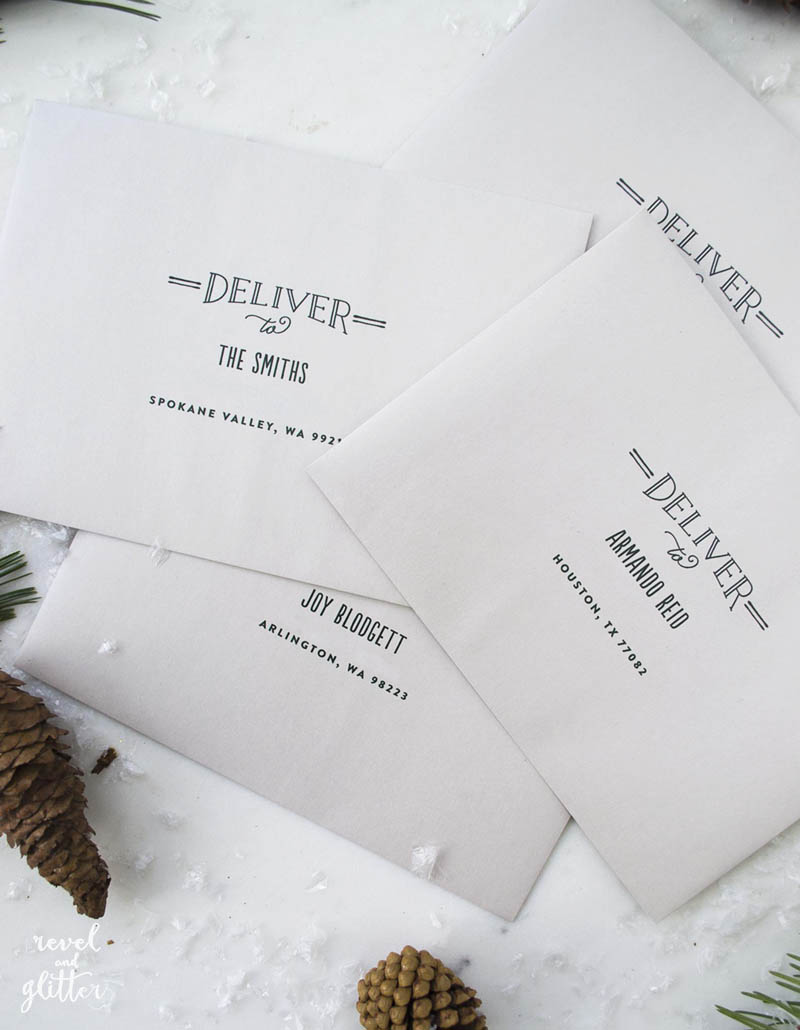 Completely Custom Christmas Cards with Minted; envelopes