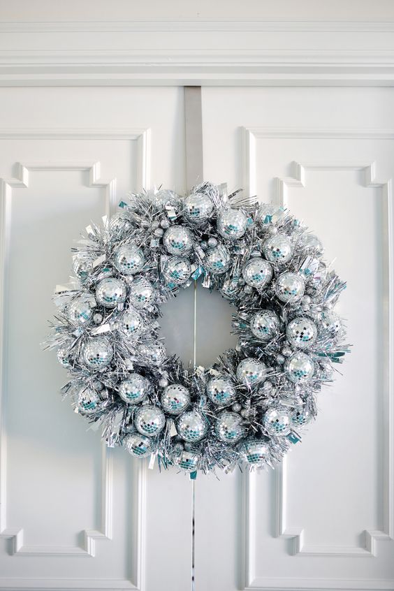 Disco Ball Holiday Ideas; wreath