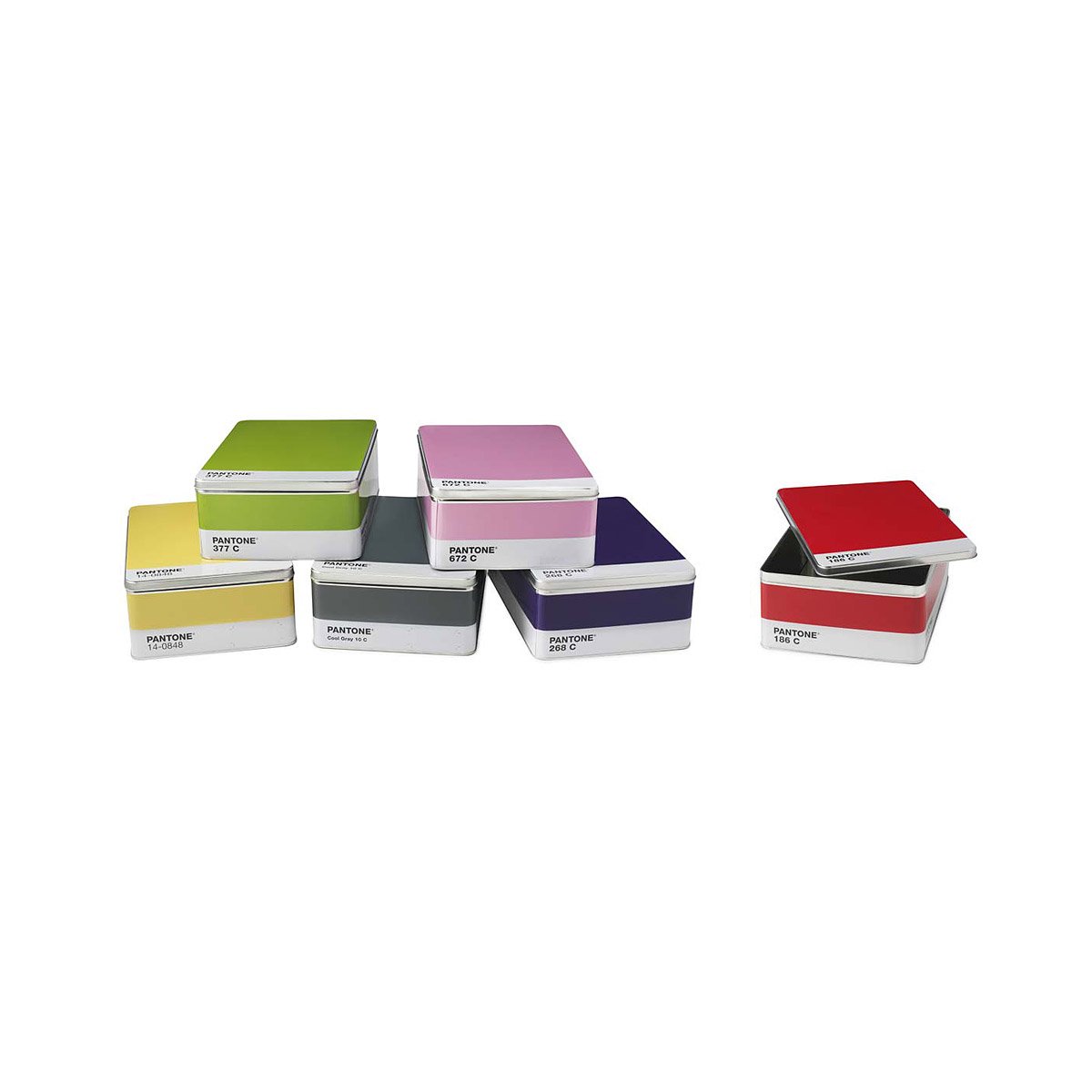 Be inspired with PANTONE and throw a PANTONE-inspired party; storage boxes