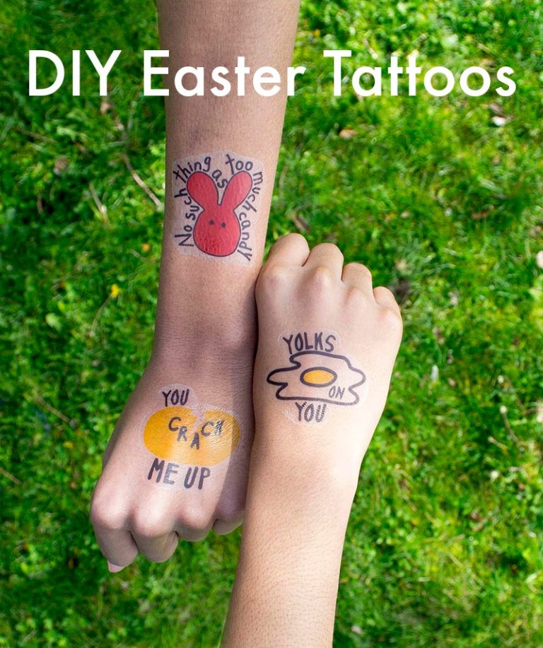 Make your own temporary Easter tattoos with my free download