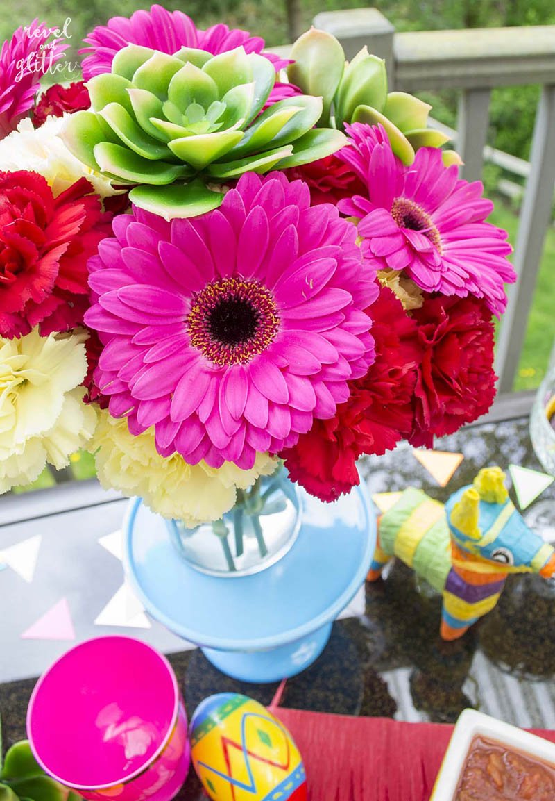 Get ready for Cinco de Mayo with my cactus inspired table; flowers