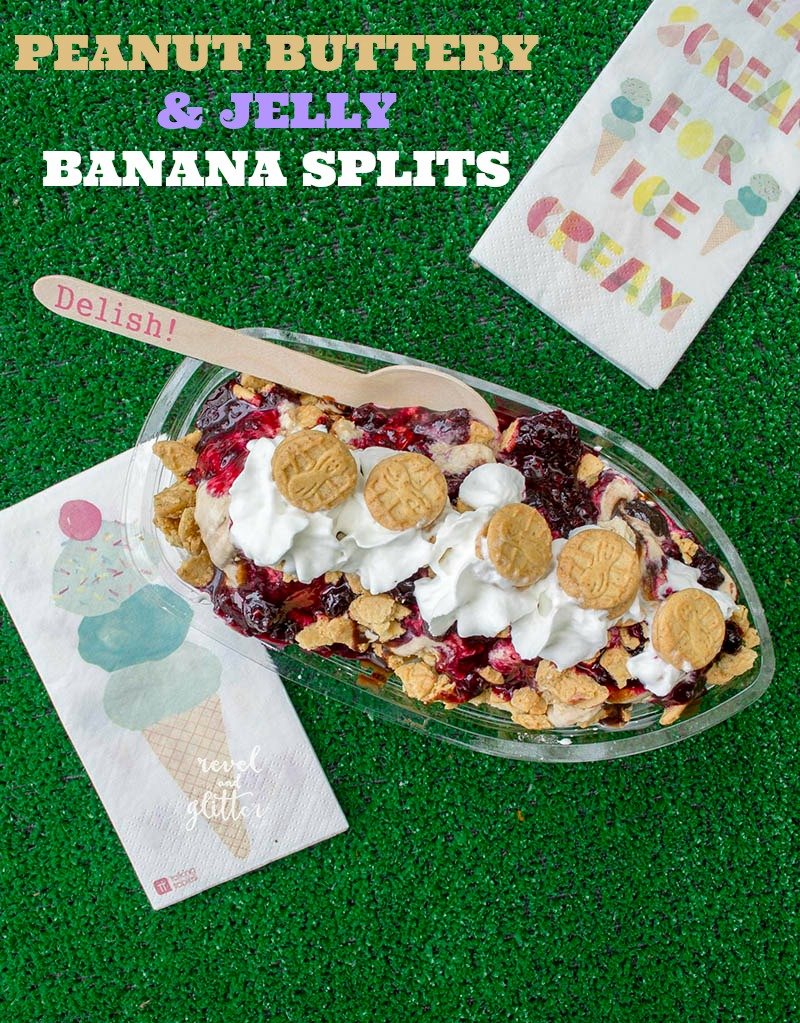 Peanut Buttery and Jelly Banana Splits