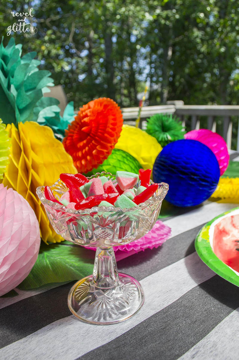 Celebrate summer fruit dining alfresco; watermelon candy