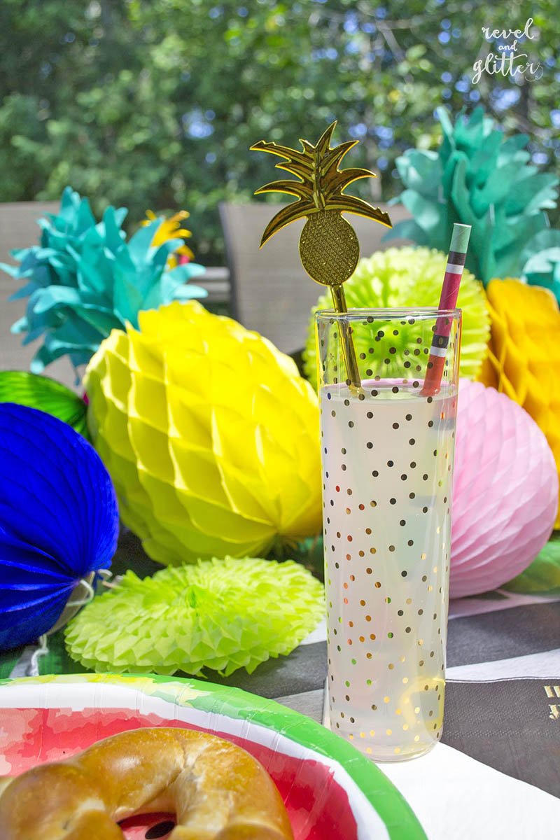 Celebrate summer fruit dining alfresco; serve lemonade in pretty glasses