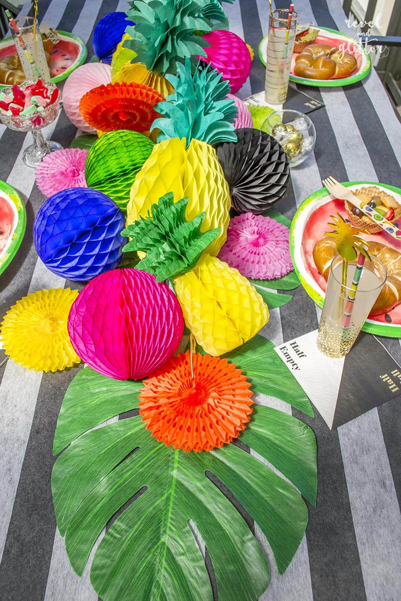 Celebrate summer fruit dining alfresco; long view