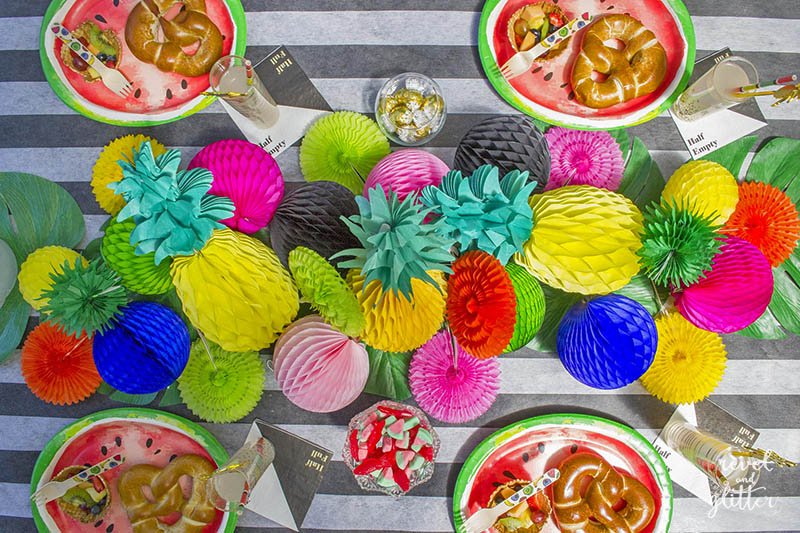 Celebrate summer fruit dining alfresco; top of table