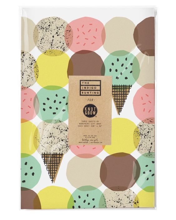 11 Favorite Foods Party Ideas; ice cream wrapping paper