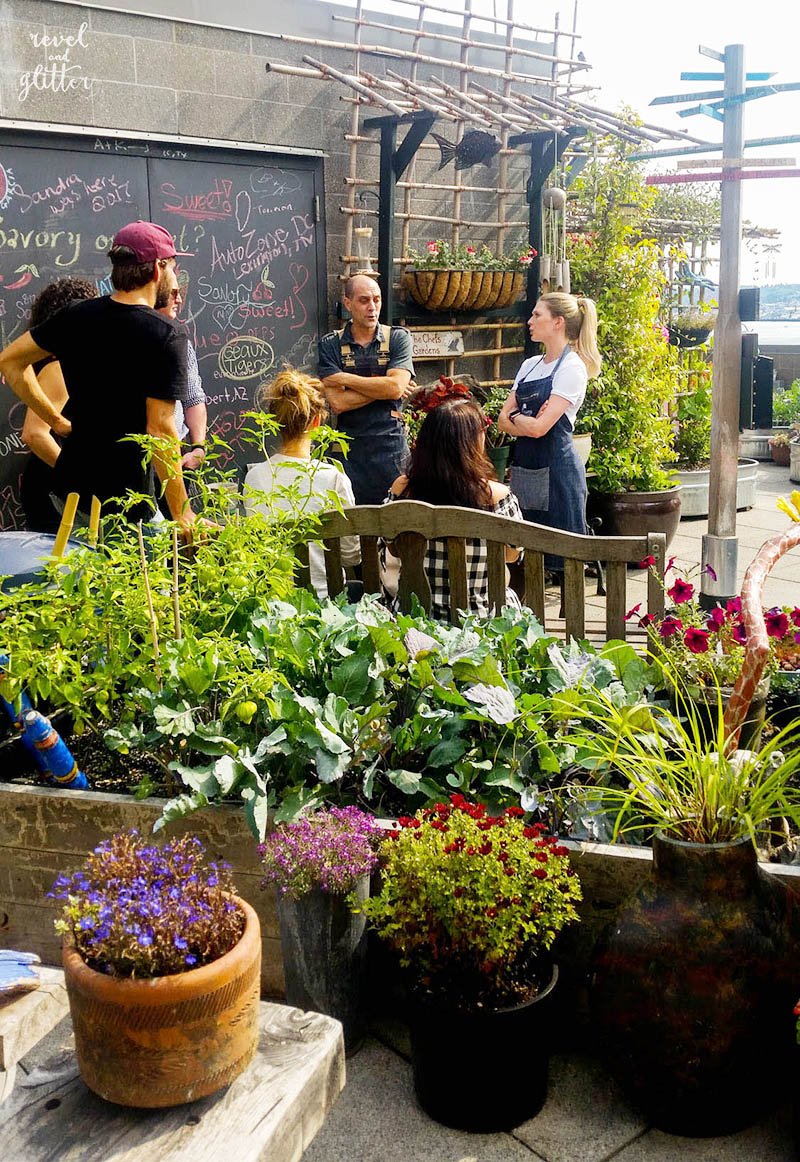 An Evening of Food, Wine and Learning with Eat Seattle; cooking tour of the urban garden