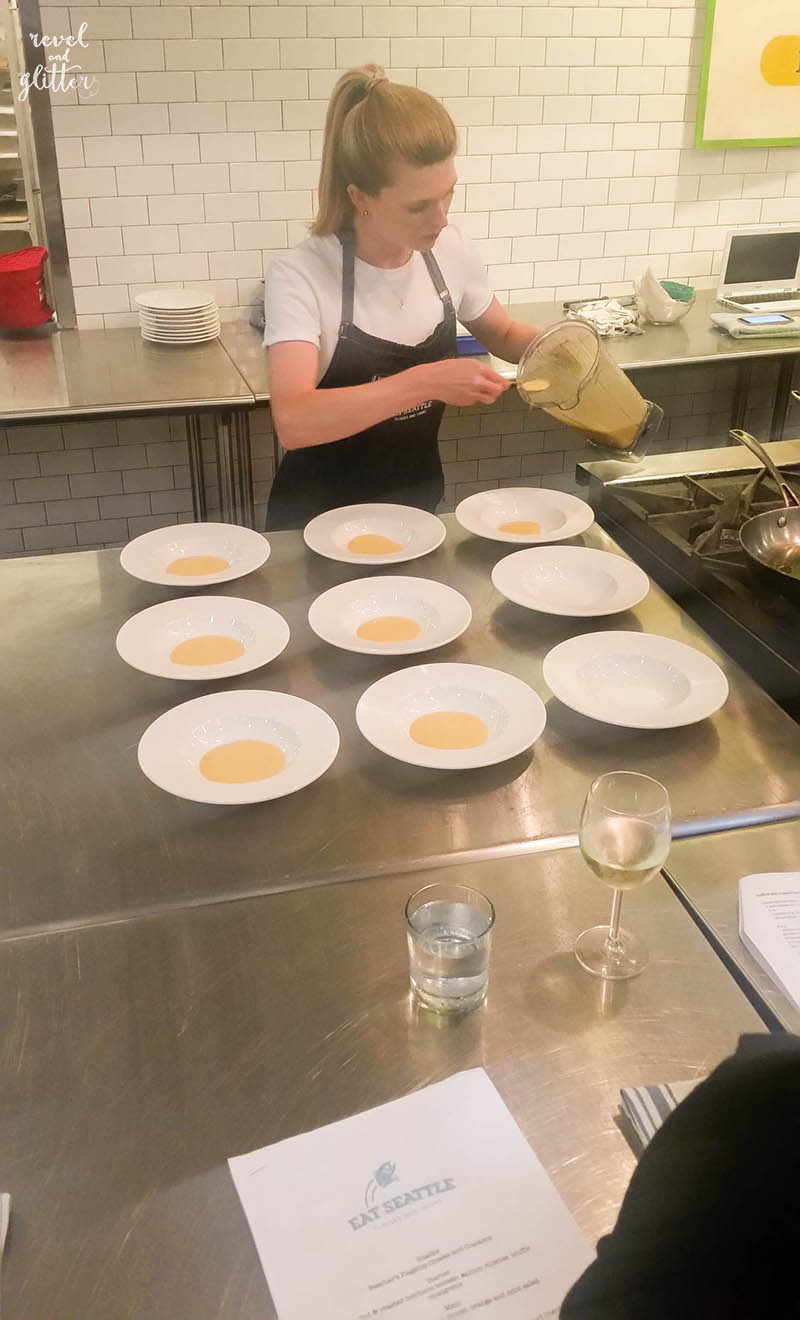 An Evening of Food, Wine and Learning with Eat Seattle; plating our starter