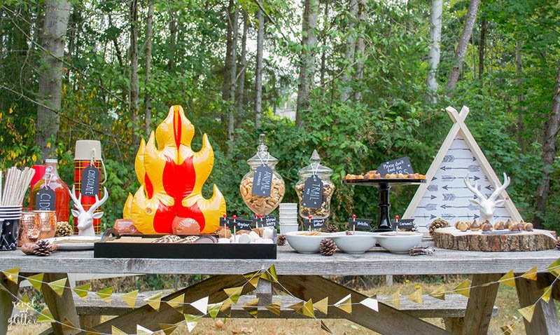 Camp Out Dessert table; table front