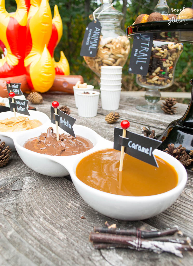 Camp Out Dessert table; sauces