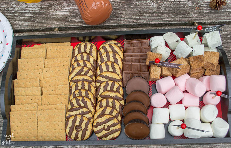 Camp Out Dessert table; gourmet s'mores