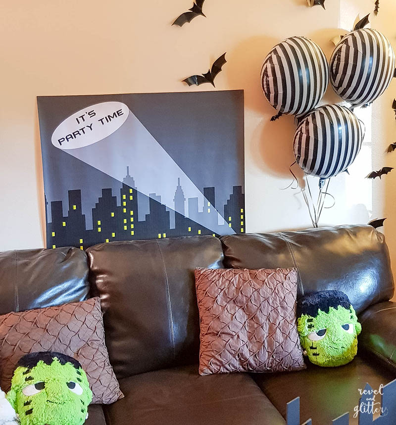 Batman-Inspired Halloween Party; backdrop