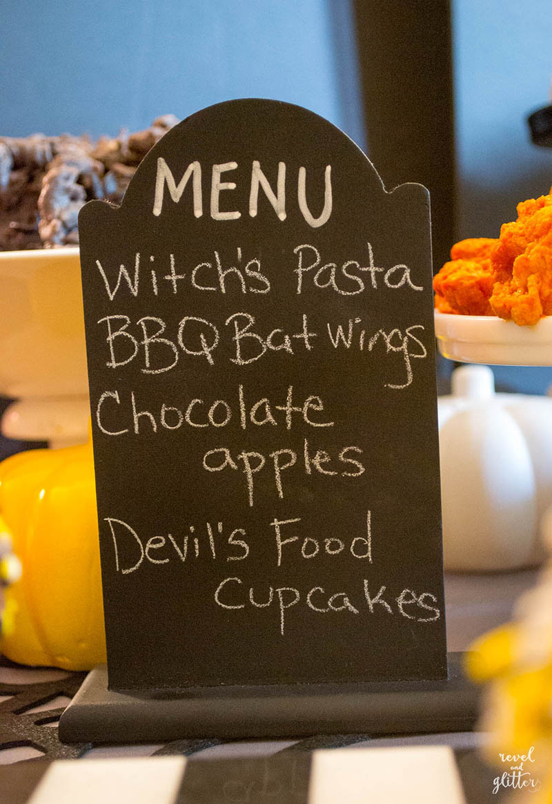 Batman-Inspired Halloween Party; menu