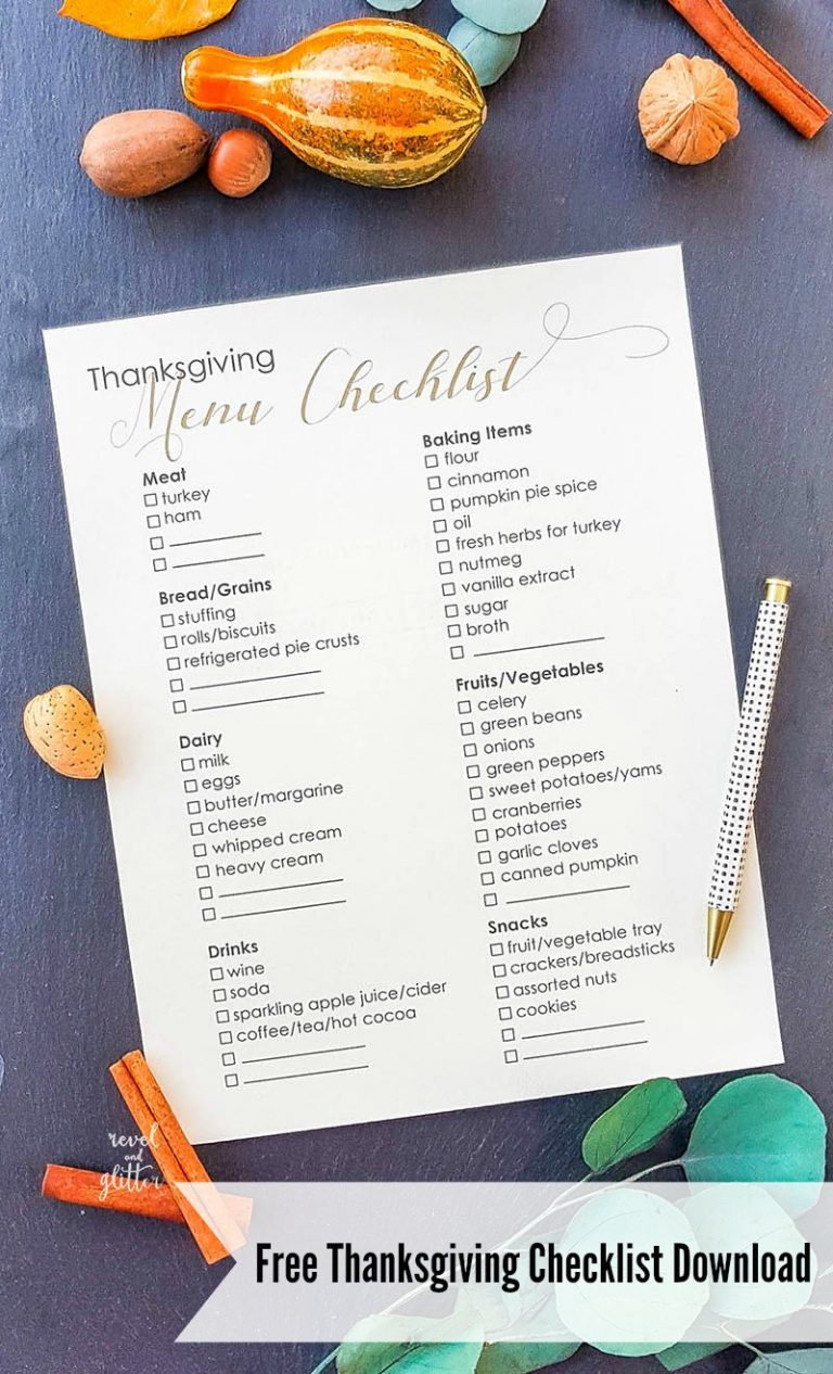 Thanksgiving checklist