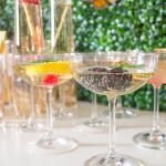 Perfect for baby showers, a mocktail bar; pretty glasses