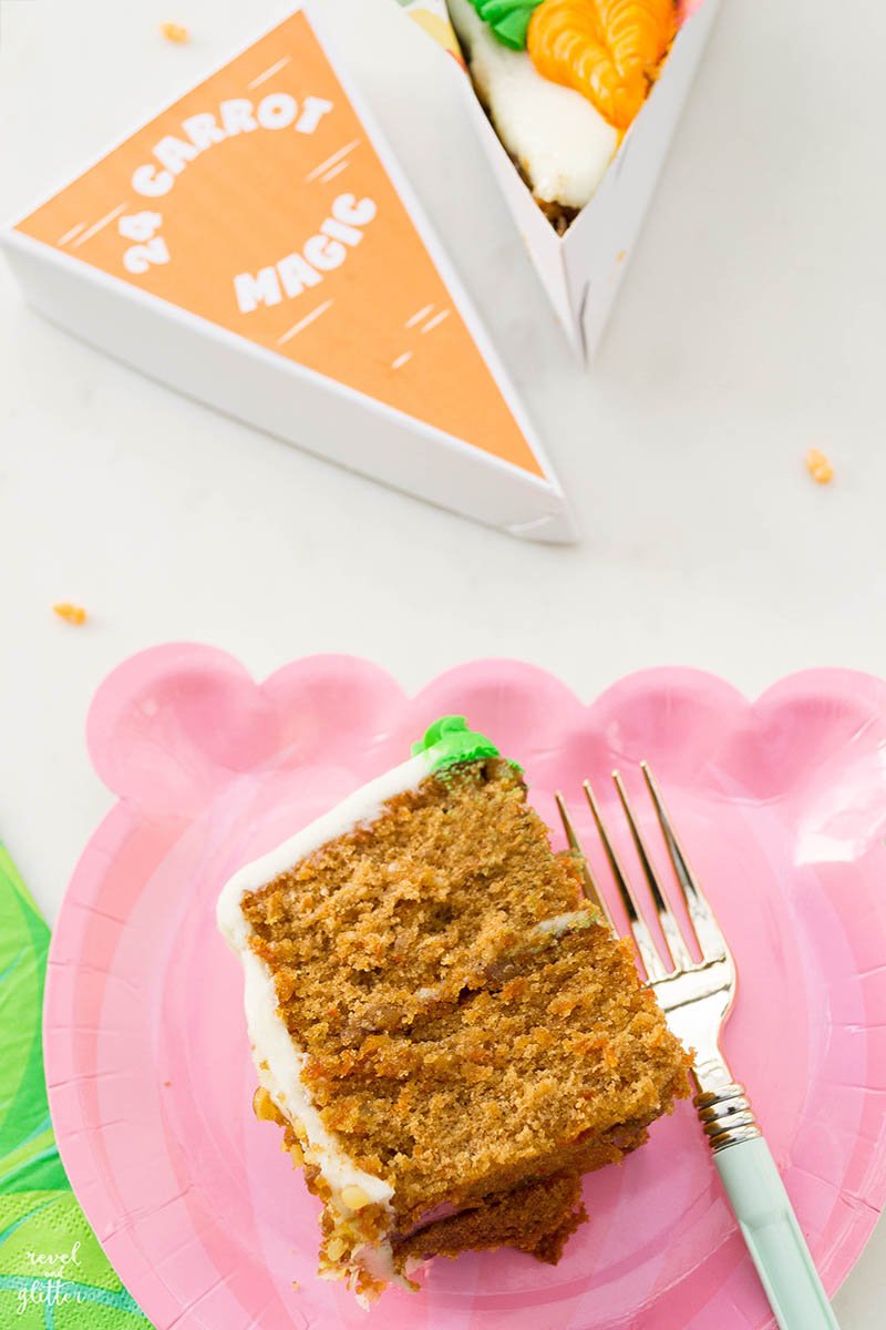 Pie box carrot label; carrot cake