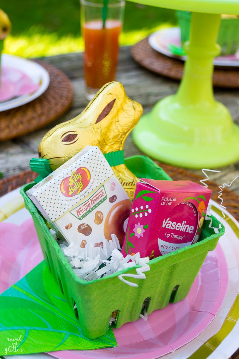 An outdoor Easter Table; Easter basket for the ladies