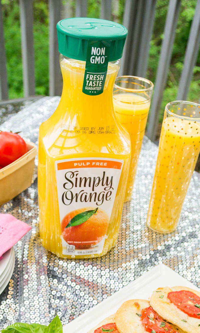 Create a gluten-free brunch with Simply Pulp Free Orange Juice! juice serving
