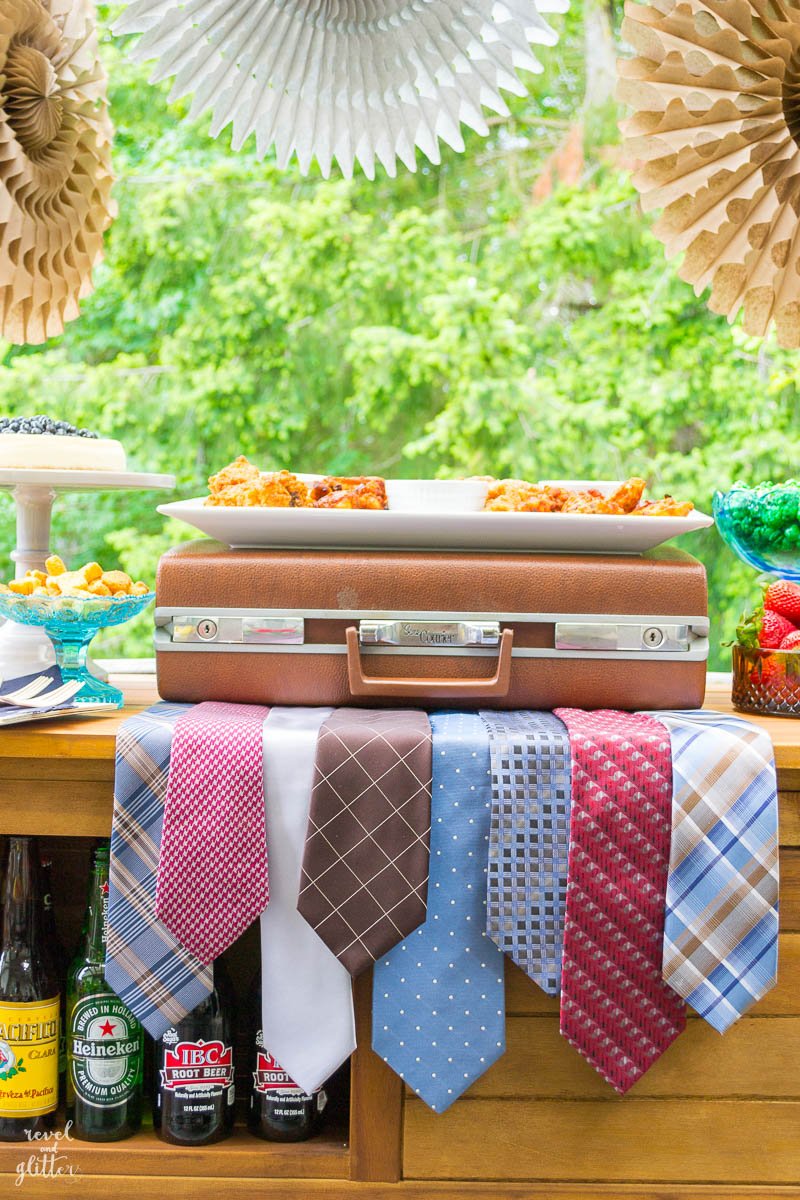 Awesome Father's Day party ideas; tie closeup