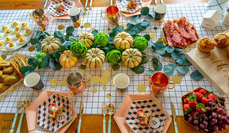 Tips To Hosting Brunchgiving with Kaukauna; wide table
