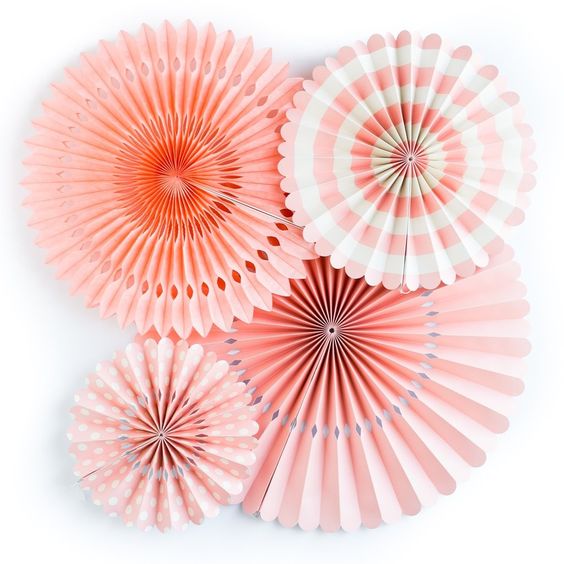 Entertaining with the Color of the Year - Living Coral; paper fans