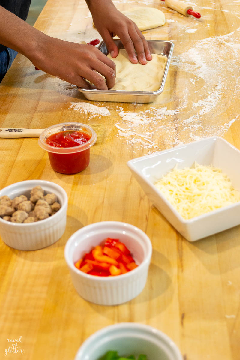 Host a Pizza Making Party! getting the dough ready