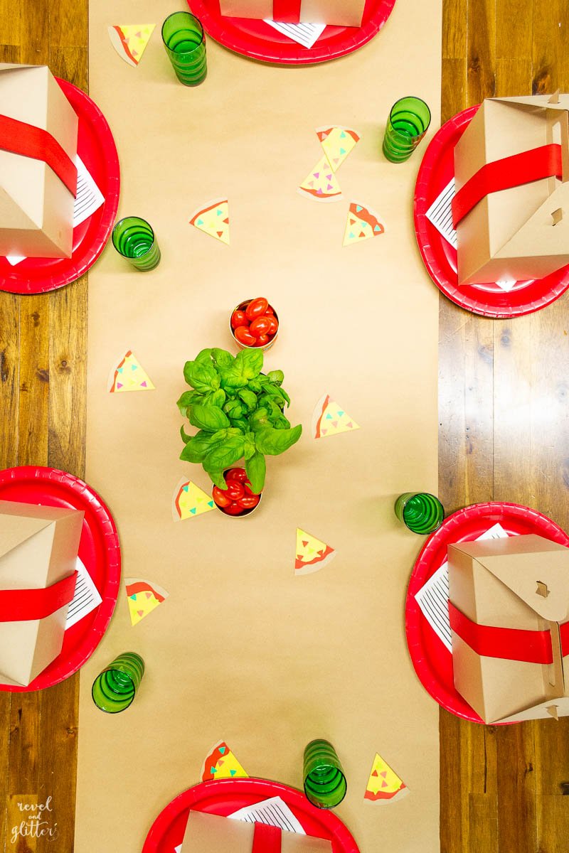 Host a Pizza Making Party! top of table